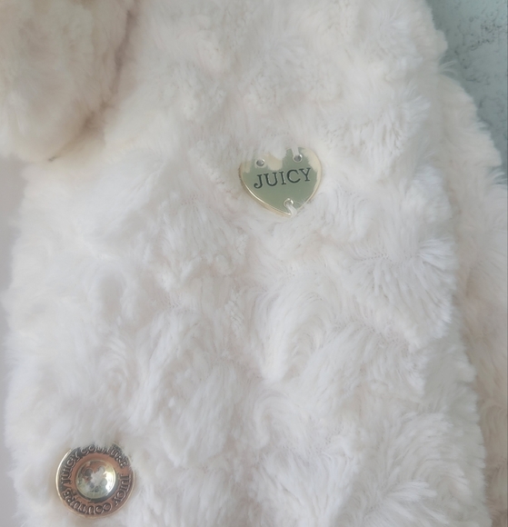 Juicy Couture Kids White Faux Fur Coat - Picture 3 of 7